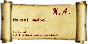 Maksai Amábel névjegykártya