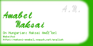 amabel maksai business card